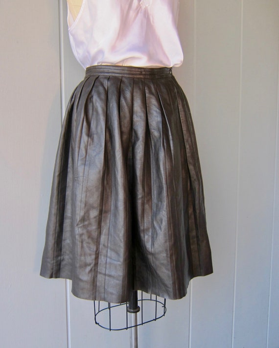 Neil Barrett Leather Skirt | Pleated A Line Skirt… - image 4