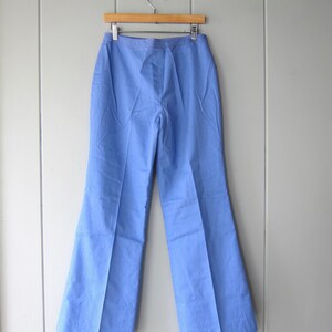 70s Anne Klein Wide Leg Pants Denim Look Vintage Bell Bottoms with Red Stitching Modern Wide Legged Sailor Boho Hippie Trousers NWT CJ image 5