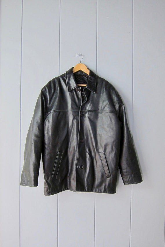 Missani Le Collezioni Black Leather Coat | Vintage