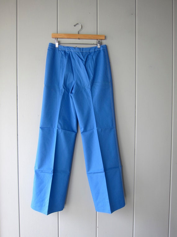 70s Anne Klein Wide Leg Pants | 1970s Blue Sailor… - image 5