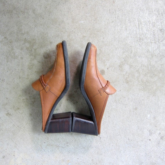 90s Brown Leather Mules | Modern Brown Leather Sl… - image 6