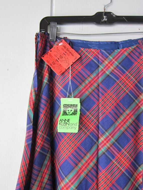70s Anne Klein Tartan Maxi Skirt | Plaid Peasant … - image 5