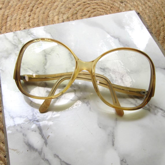 Vintage 70s Eye Glasses ~ Designer Plastic Yellow… - image 3