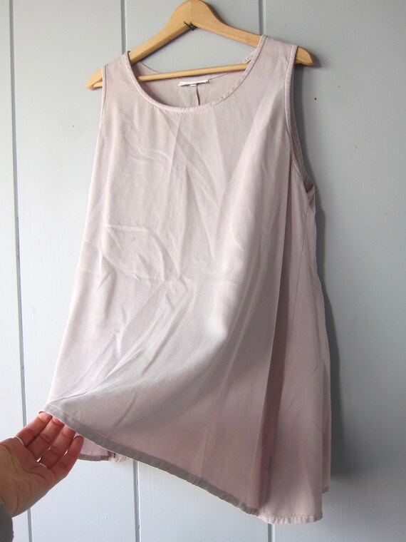 90s Pebble Grey Tencel Tank Top | Bryn Walter Ove… - image 7