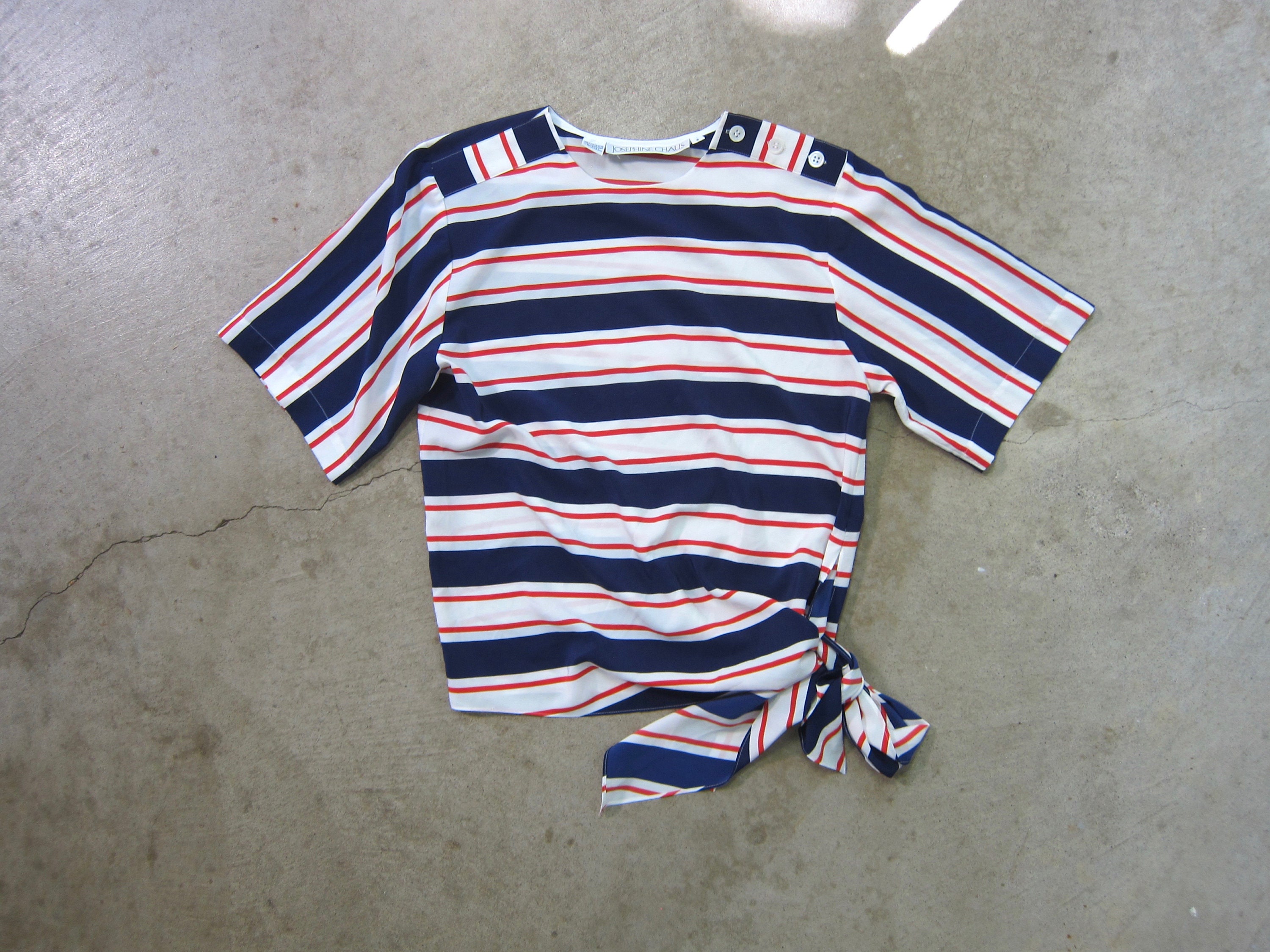 【VACANT ARCHIVE】OVAN DAMEGED STRIPE T-SHIRT WOMEN - WOMEN - vacantarchive