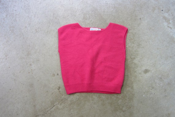 Vibrant Pink Lambswool & Angora Sweater | 80s Mod… - image 7