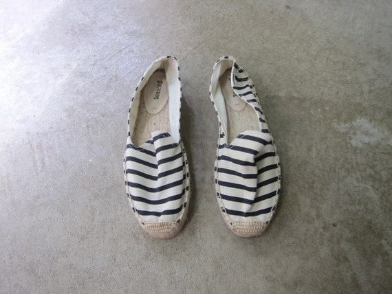 Vintage Soludos Espadrilles Shoes | Black White S… - image 2