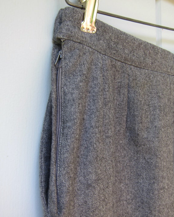 90s Giorgio Armani Wool Skirt | Grey Wool Pencil … - image 8