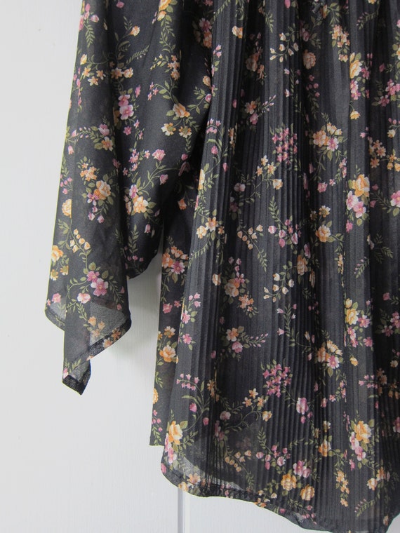 70s Floral Print Peasant Blouse | Billowy Sleeves… - image 4