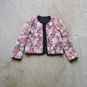 ジャケット・アウター 80s VINTAGE \"S/S Floral Jacket\" Vintage 80s90s Green Purple Lavon Baroque Floral Print Shell