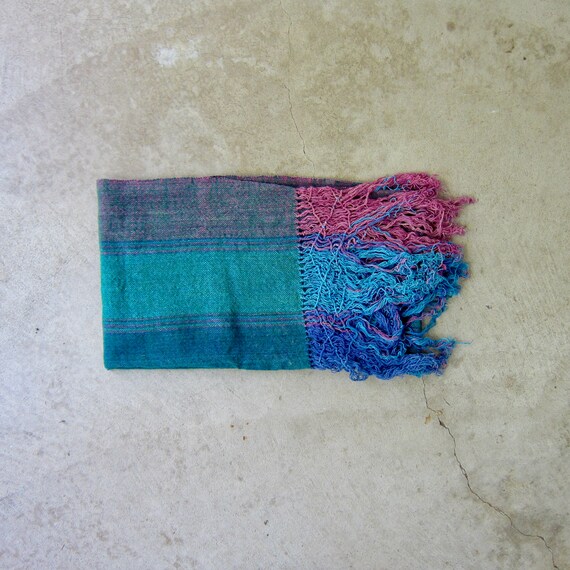Colorful Long Wool Scarf | Handwoven Oaxaca Neck S