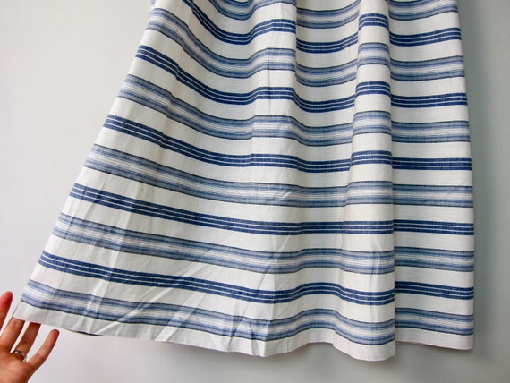 70s Anne Klein Maxi Skirt | White Blue Voluminous… - image 8