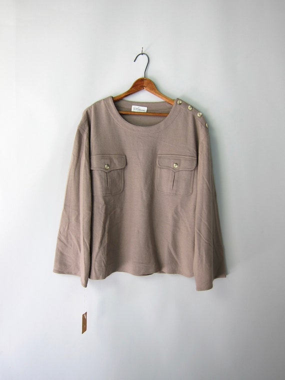 70s Light Brown Wool Cargo Shirt | Bill Atkinson … - image 3