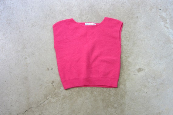 Vibrant Pink Lambswool & Angora Sweater | 80s Mod… - image 1