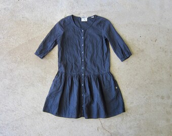 knee length dresses for ladies Lina Tomei Grey Linen dress Size L  The Wardrobe