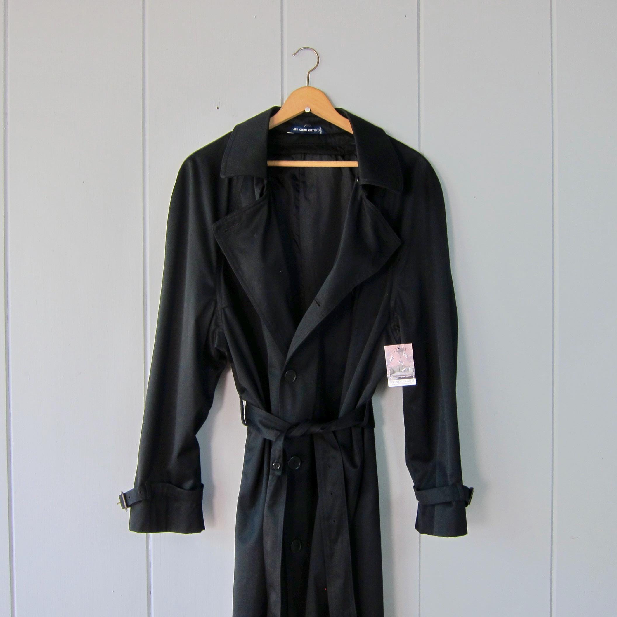 90s RALPH LAUREN Navy Blue Trench Coat | Vintage Double Breasted