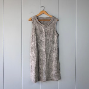 chinese dress ladies Lina Tomei Grey Linen dress Size L  The Wardrobe
