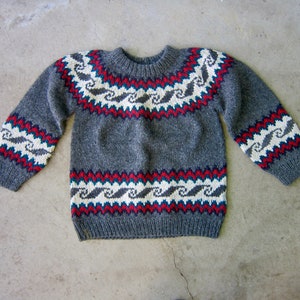 Vintage 70s Wool Cowichan Sweater: Chunky Knit Pullover