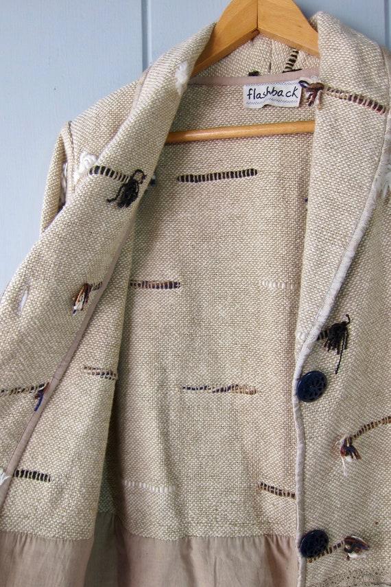 90s Oversized Textile Jacket | Woven Linen Cotton… - image 2