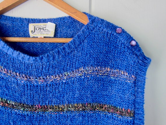 80s Purple Sweater Vest Woven Wool Knit 