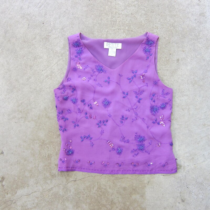 Purple Sequin Top Backless