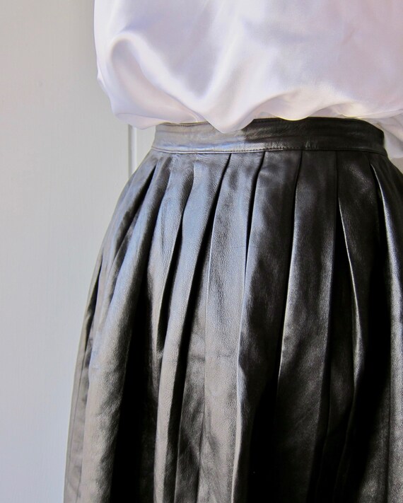 Neil Barrett Leather Skirt | Pleated A Line Skirt… - image 8