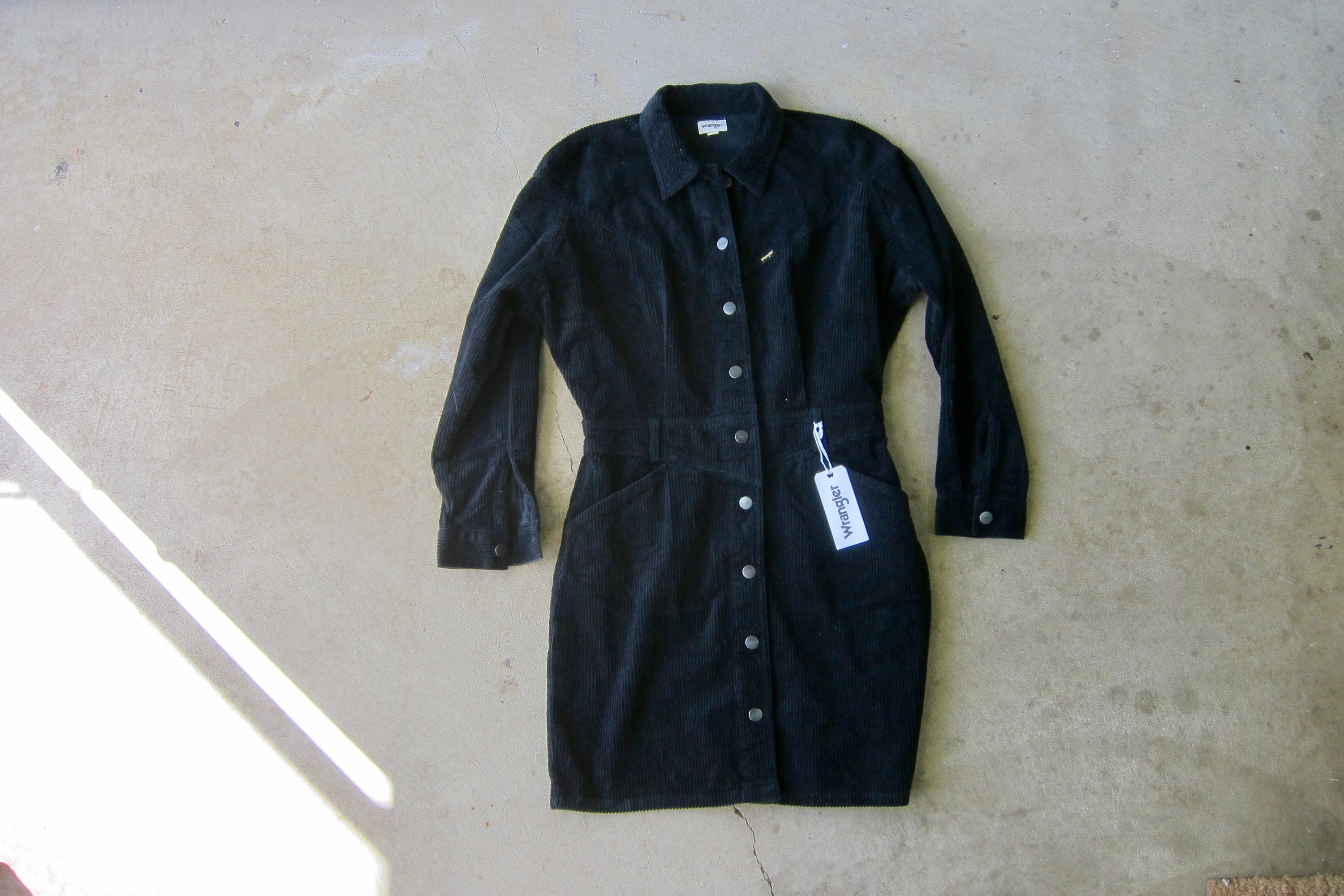 wrangler black dress Wrangler 112356506 Long Sleeve Short Dress Black S Woman