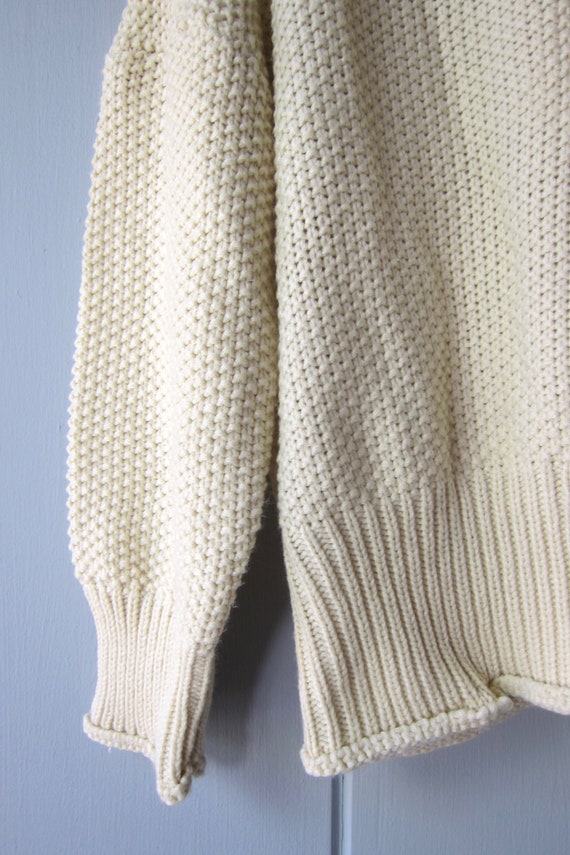 Creamy White Textured Sweater | Slouchy Turtlenec… - image 5