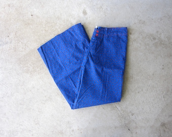 Pantalones anchos con estampado paisley de Anne Klein de los años 70: pantalones marineros vintage