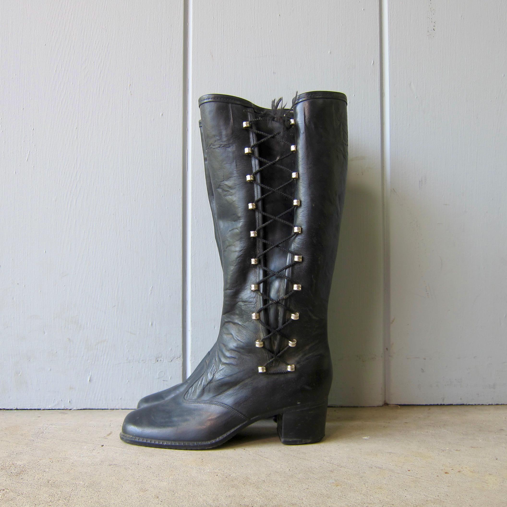 Vintage Studded Boots - Etsy