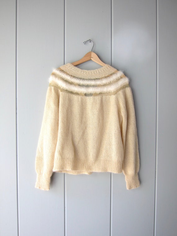 60s Mohair & Angora Cardigan Sweater | Hand Knit … - image 8