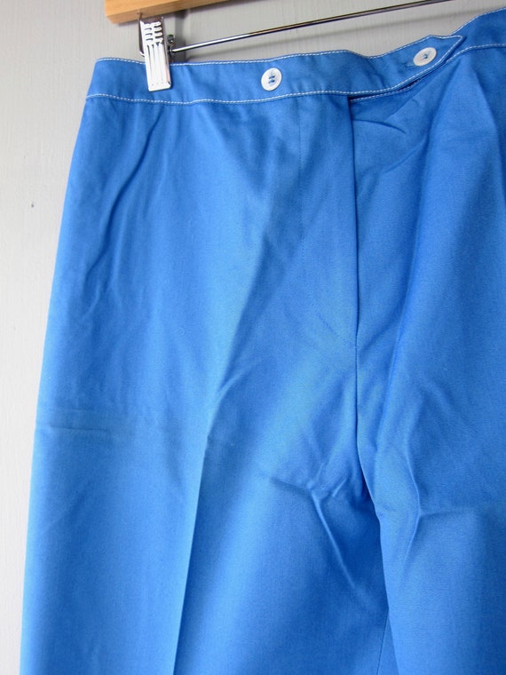 70s Anne Klein Wide Leg Pants | 1970s Blue Sailor… - image 4