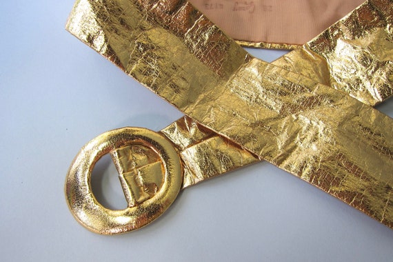 60s Gold Metallic Belt - image 4