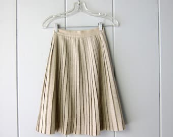 Pleated Grey Wool Skirt | Vintage Accordion Pleat Skirt | Light Gray High Waist School Girl Skirt