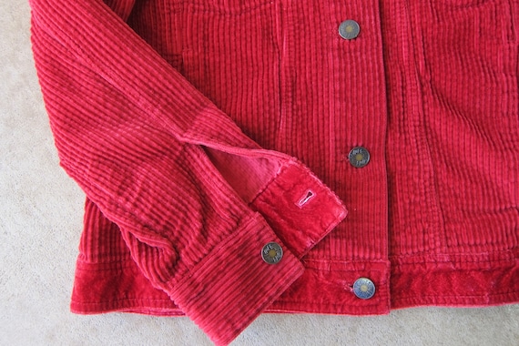 Red Corduroy & Velvet Jacket | Button Up Farm Jac… - image 4