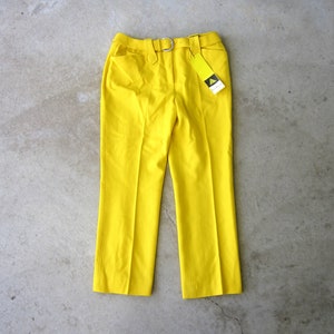 70s Evan Picone Yellow Wool Pants: Vintage Western Trousers