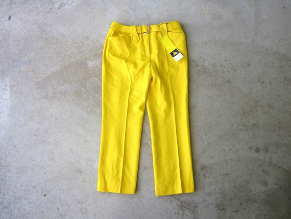 70s Evan Picone YELLOW Wool Pants | Mid Rise West… - image 1