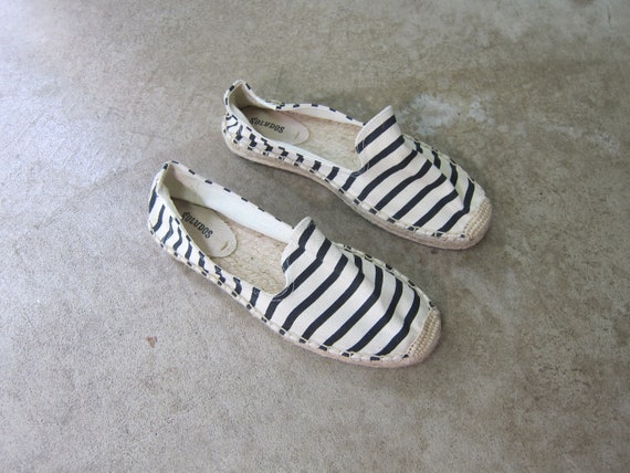 Vintage Soludos Espadrilles Shoes | Black White S… - image 1