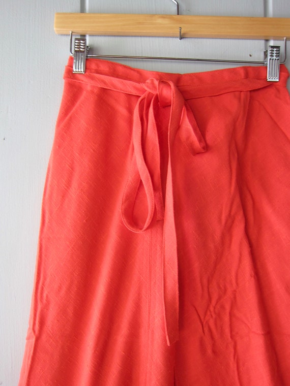70s Orange Aline Wrap Skirt | Anne Klein Solid Ap… - image 4