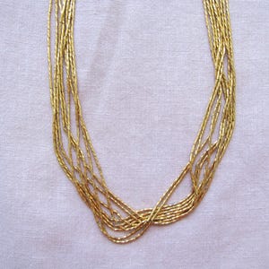 Vintage Liquid Gold Filled Bead Necklace 9 Multi Strand Gold Filled Bead Necklace