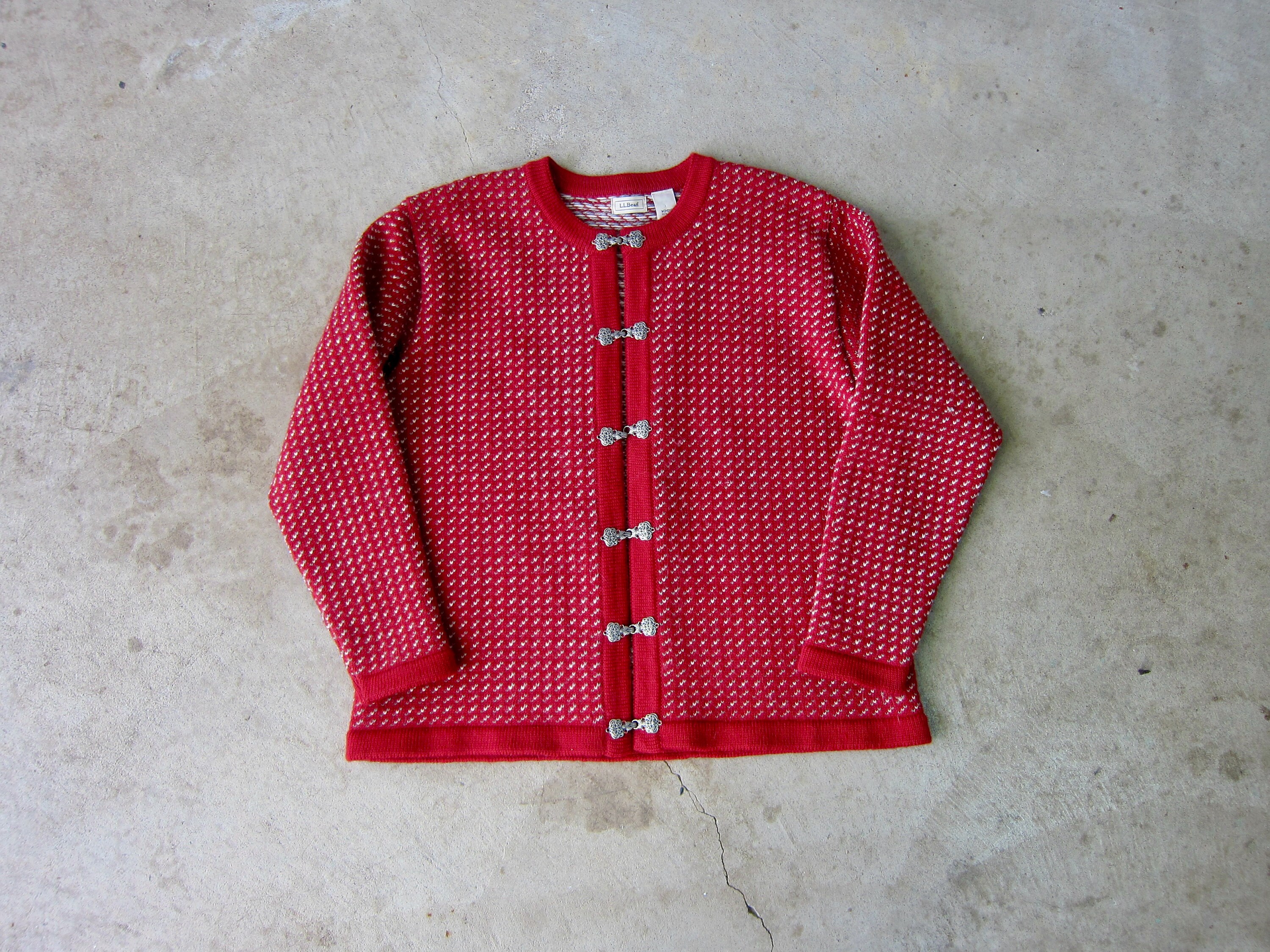 Vintage LL Bean Women's Red Nordic Wool Sweater Cardigan - Etsy Canada