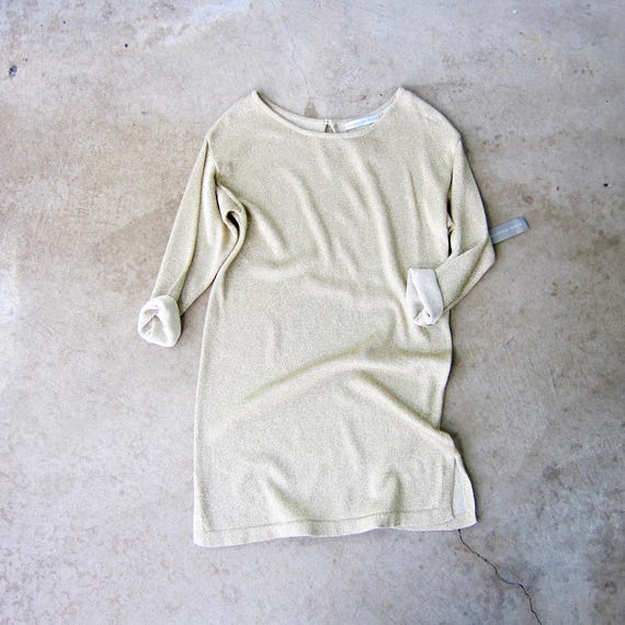 Gold Sparkle Sweater Dress