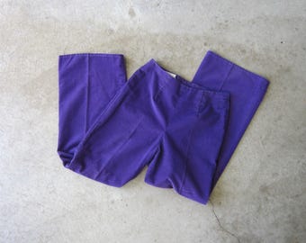 70s Purple Corduroy Wide Leg Pants
