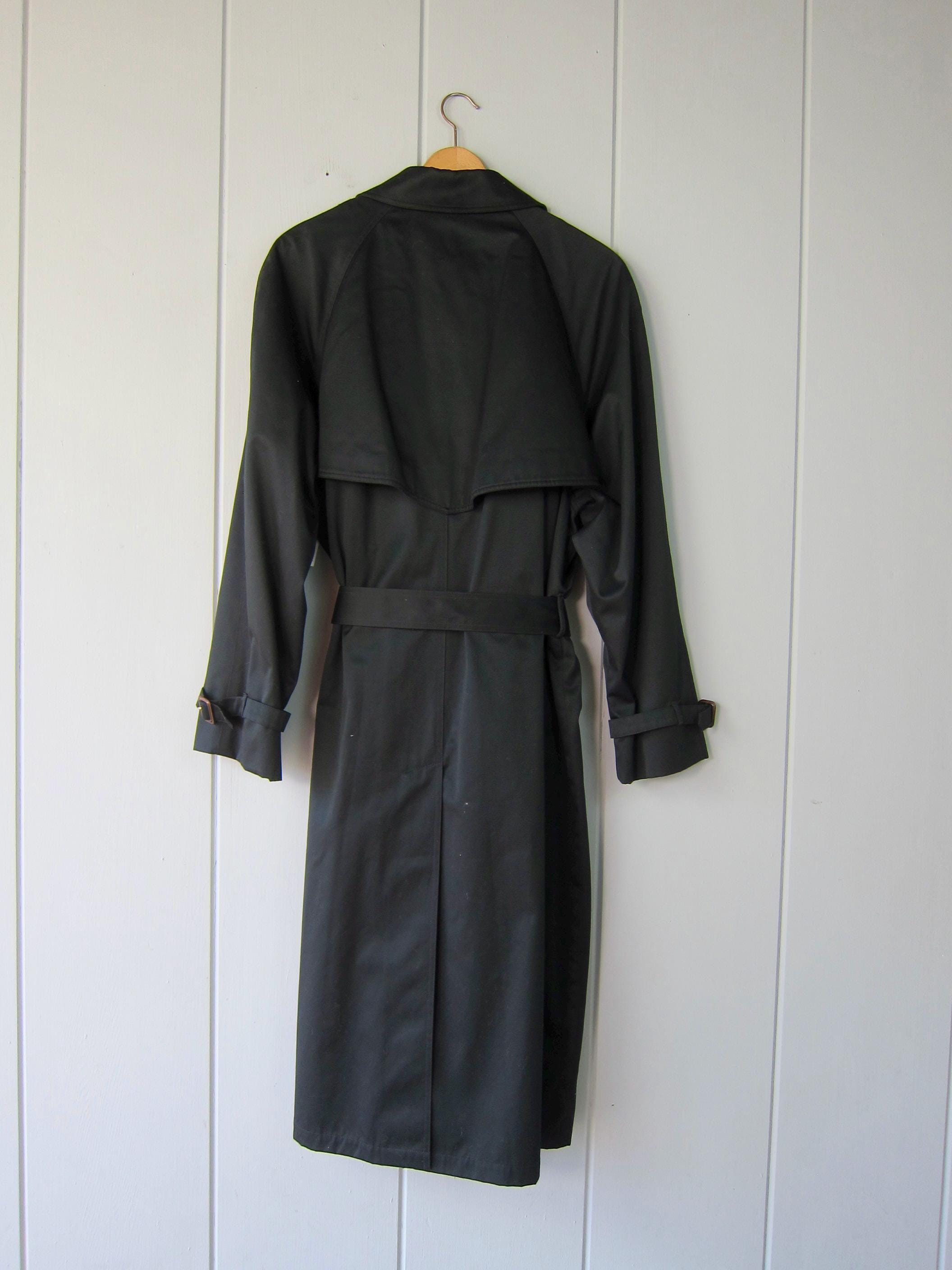 90s RALPH LAUREN Navy Blue Trench Coat | Vintage Double Breasted
