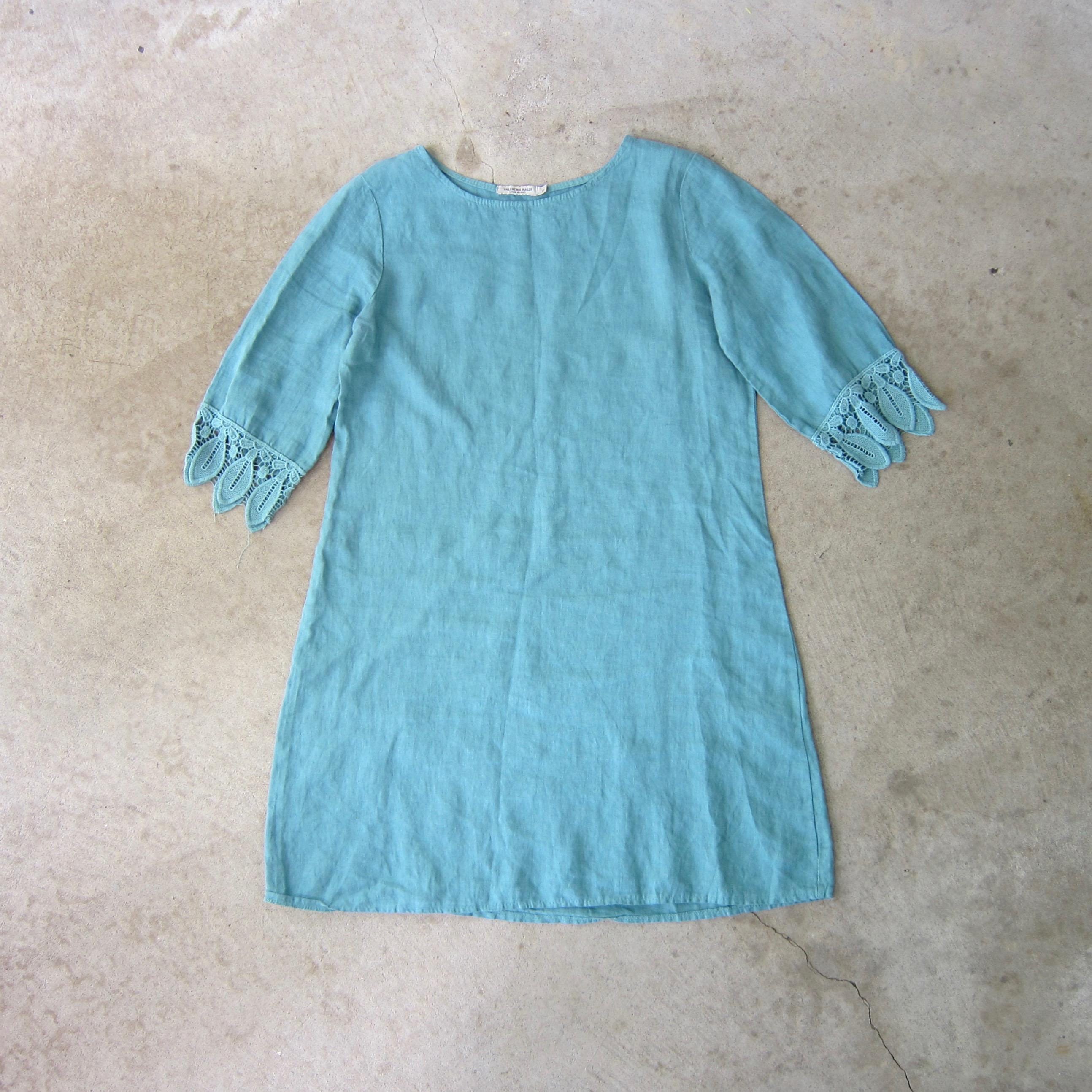 chinese dress ladies Valentina Naldi Linen Blen Lace Embellished Sleeveless Duster One Size   theuntamedthread.com