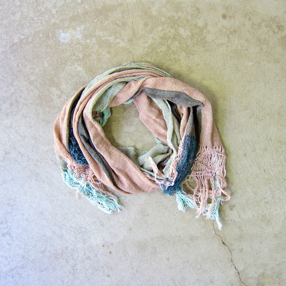 Colorful Long Wool Scarf | Handwoven Oaxaca Neck … - image 1