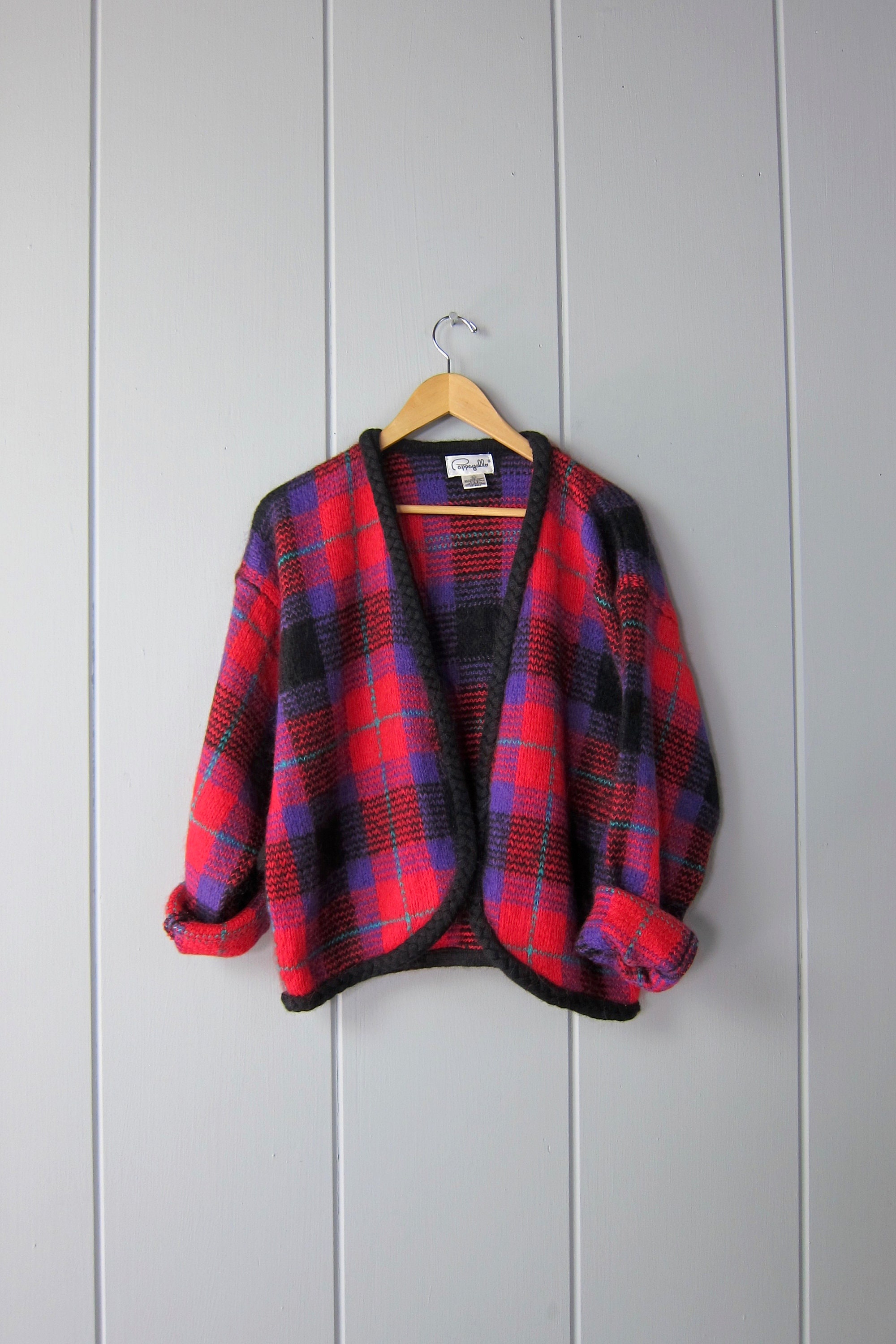Red and black checkered deals cardigan
