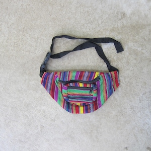 80s Colorful Guatemalan Cotton Woven Fanny Pack
