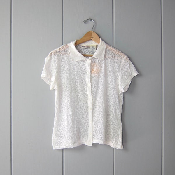 White Lace Shirt - Etsy