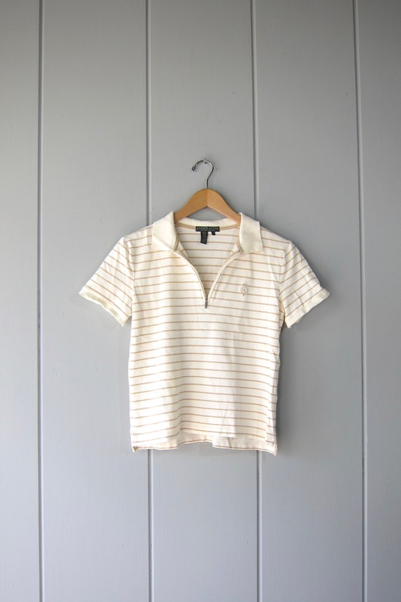 90s Preppy Zip Up Pullover Tee | Ralph Lauren Acti